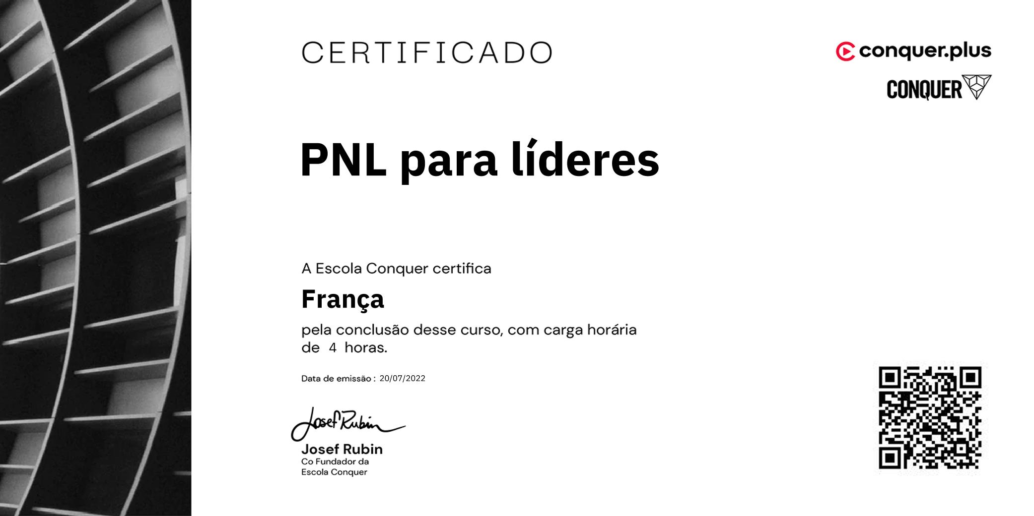 Certificado de PNL para líderes